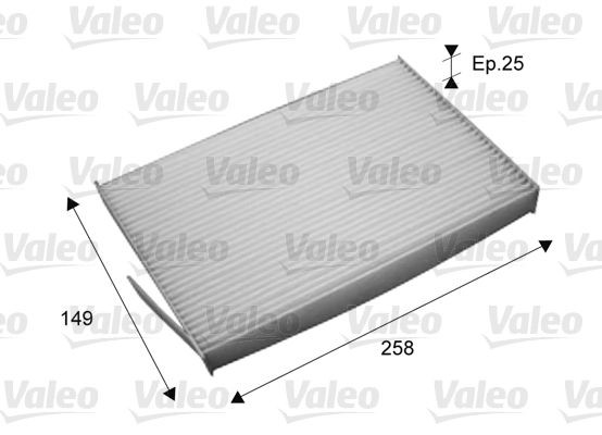 VALEO CLIMFILTER COMFORT 715709 Pollen filter Particulate Filter, 260 mm x 148 mm x 25 mm