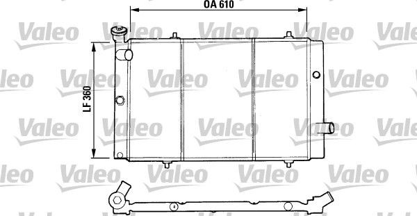 VALEO 730015 Engine radiator Aluminium, 378 x 610 x 23 mm, without coolant regulator, Mechanically jointed cooling fins