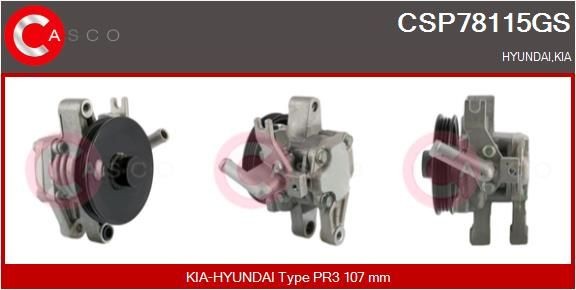 CASCO Hydraulic, Number of ribs: 3, Belt Pulley Ø: 107 mm Steering Pump CSP78115GS buy