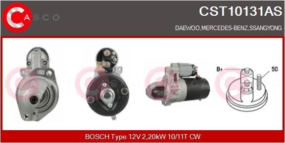 CASCO CST10131AS Starter motor 12V, 2,20kW, Number of Teeth: 10, 11, CPS0066, M8, Ø 82 mm