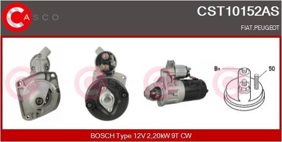 CASCO CST10152AS Starter motor 12V, 2,20kW, Number of Teeth: 9, CPS0066, Ø 81 mm