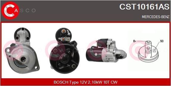 CASCO CST10161AS Starter motor 12V, 2,10kW, Number of Teeth: 10, CPS0045, M8, Ø 82 mm