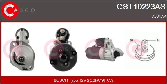 CASCO CST10223AS Starter motor 12V, 2,20kW, Number of Teeth: 9, CPS0065, M8, Ø 82 mm