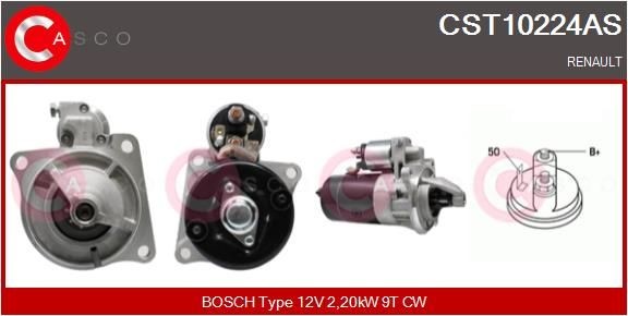 CASCO CST10224AS Starter motor 12V, 2,20kW, Number of Teeth: 9, CPS0065, Ø 110 mm