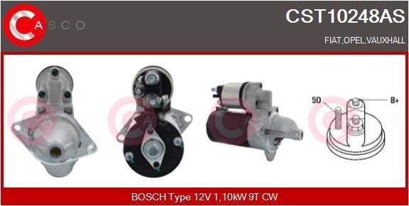 Opel CORSA Starter motors 10953651 CASCO CST10248AS online buy