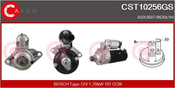 Volkswagen TOURAN Starter motors 10953668 CASCO CST10256GS online buy