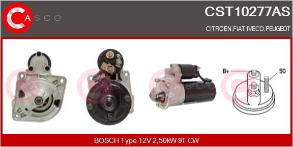 CASCO CST10277AS Starter motor 12V, 2,50kW, Number of Teeth: 9, CPS0066, Ø 82 mm