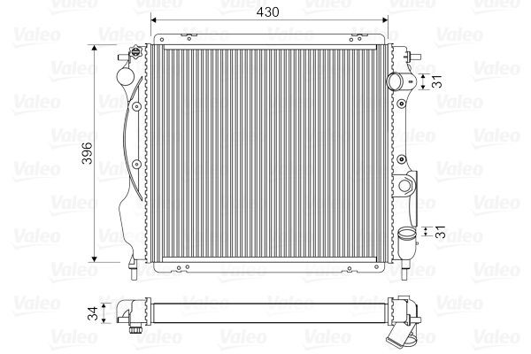 VALEO Aluminium, 432 x 399 x 24 mm, without coolant regulator, Mechanically jointed cooling fins Radiator 730182 buy