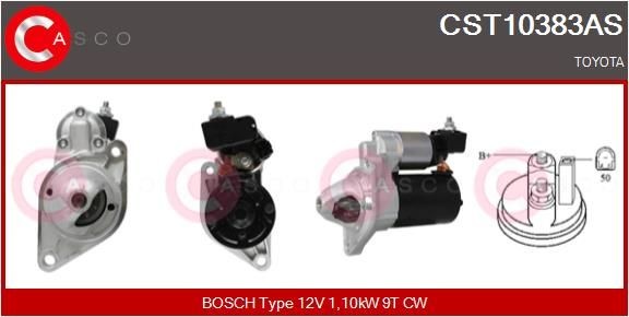 CASCO CST10383AS Starter motor 12V, 1,10kW, Number of Teeth: 9, CPS0127, M8, Ø 74 mm
