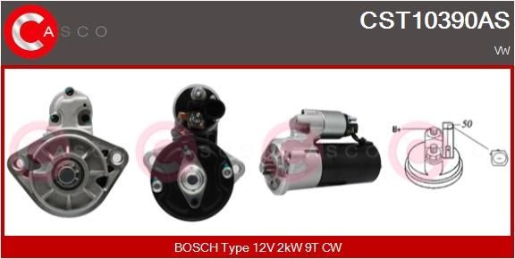 CASCO CST10390AS Starter motor 12V, 2kW, Number of Teeth: 9, CPS0132, Ø 82 mm