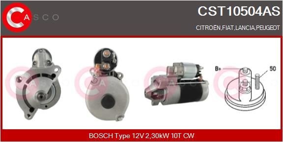 CASCO CST10504AS Starter motor 12V, 2,30kW, Number of Teeth: 10, CPS0066, M8, Ø 72 mm