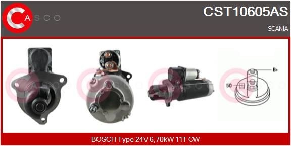 CASCO 24V, 6,70kW, Zähnez.: 11, CPS0074, Ø 92 mm Anlasser CST10605AS kaufen