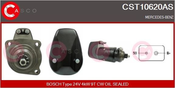 CASCO CST10620AS Starter motor 24V, 4kW, Number of Teeth: 9, CPS0031, M10, Ø 89 mm