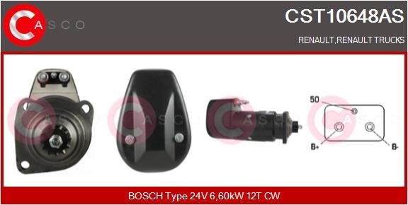 CASCO 24V, 6,60kW, Number of Teeth: 12, CPS0016, Ø 88 mm Starter CST10648AS buy