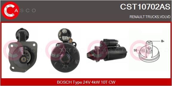 CASCO 24V, 4kW, Zähnez.: 10, CPS0074, Ø 88 mm Anlasser CST10702AS kaufen