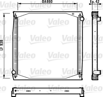 VALEO Aluminium, 938 x 860 x 42 mm, without coolant regulator, Brazed cooling fins Radiator 730260 buy