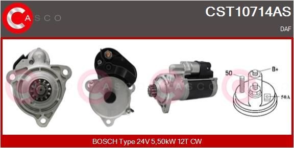 CASCO CST10714AS Starter motor 24V, 5,50kW, Number of Teeth: 12, CPS0136, M10, Ø 110 mm