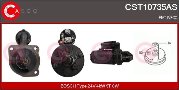 CASCO 24V, 4kW, Zähnez.: 9, CPS0074, Ø 88 mm Anlasser CST10735AS kaufen