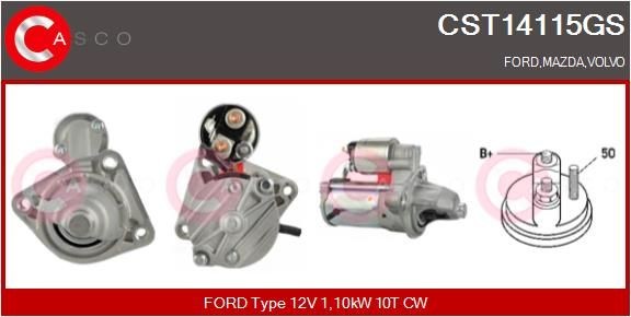Ford FIESTA Starter 10954480 CASCO CST14115GS online buy