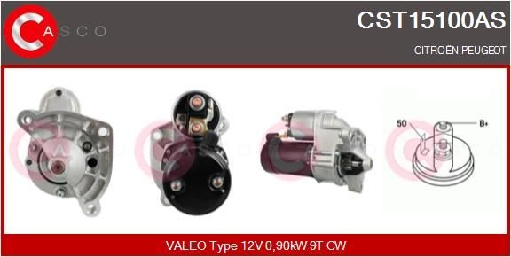CASCO CST15100AS Starter motor 12V, 0,90kW, Number of Teeth: 9, CPS0065