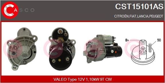 CASCO CST15101AS Starter motor 12V, 1,10kW, Number of Teeth: 9, CPS0066, Ø 95 mm