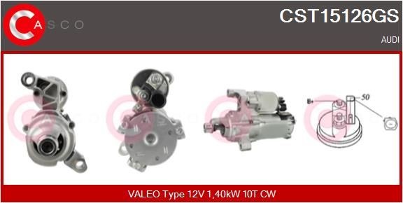 Original CASCO Engine starter motor CST15126GS for AUDI A5