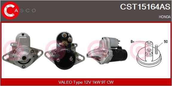 CASCO CST15164AS Starter motor 12V, 1kW, Number of Teeth: 9, CPS0066, Ø 75 mm