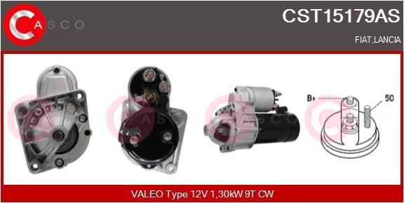 CASCO CST15179AS Starter motor 12V, 1,30kW, Number of Teeth: 9, CPS0066, M8, Ø 63 mm