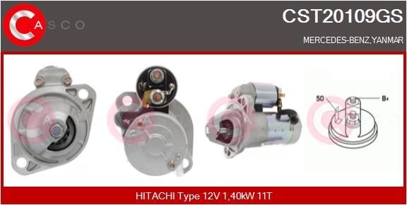 CASCO 12V, 1,40kW, Zähnez.: 11, CPS0065, M8, Ø 95 mm Anlasser CST20109GS kaufen