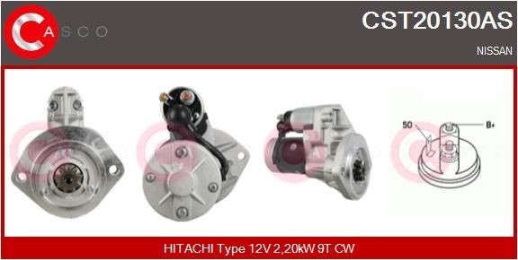 CASCO CST20130AS Starter motor 12V, 2,20kW, Number of Teeth: 9, CPS0065, M8, Ø 95 mm