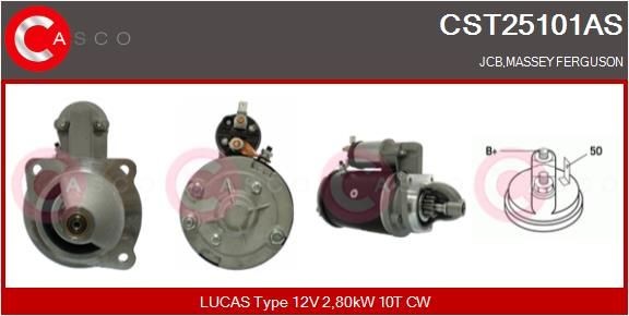 CASCO CST25101AS Starter motor 12V, 2,80kW, Number of Teeth: 10, CPS0060, Ø 89 mm