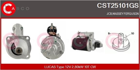 CASCO CST25101GS Starter motor 12V, 2,80kW, Number of Teeth: 10, CPS0060, Ø 89 mm