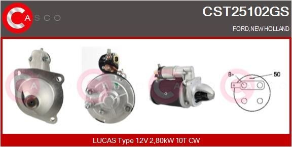 CASCO CST25102GS Starter motor 12V, 2,80kW, Number of Teeth: 10, CPS0040, M8, Ø 92 mm