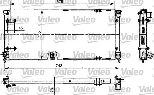 TA407 VALEO Aluminium, 675 x 322 x 28 mm, without coolant regulator Radiator 730370 buy