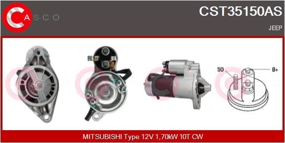 CASCO CST35150AS Starter motor 12V, 1,70kW, Number of Teeth: 10, CPS0067, M8, Ø 82 mm