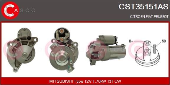 CASCO CST35151AS Starter motor 12V, 1,70kW, Number of Teeth: 13, CPS0066, M8, Ø 62 mm