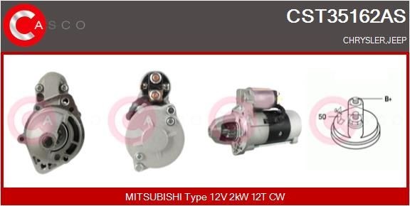 CASCO CST35162AS Starter motor 12V, 2kW, Number of Teeth: 12, CPS0049, M8, Ø 82 mm