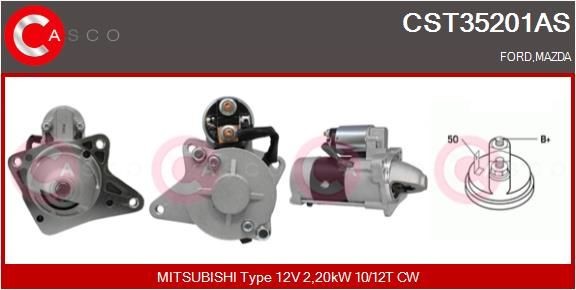 CST35201AS CASCO Starter FORD 12V, 2,20kW, Number of Teeth: 10, 12, CPS0065, M8, Ø 81 mm
