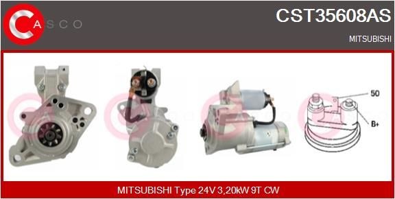 CASCO CST35608AS Anlasser für MITSUBISHI Canter (FE5, FE6) 6.Generation LKW in Original Qualität