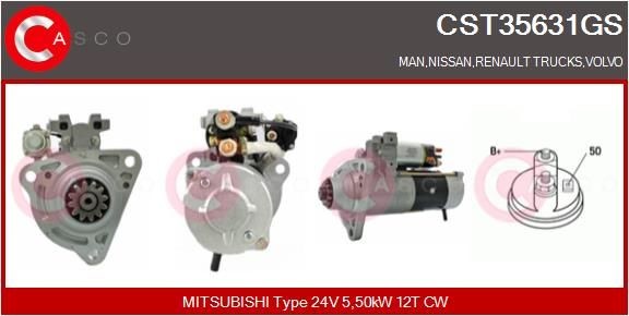 CASCO CST35631GS Anlasser für MAN TGX LKW in Original Qualität