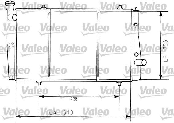 RC114 VALEO Aluminium, 378 x 610 x 23 mm, without coolant regulator, Mechanically jointed cooling fins Radiator 730634 buy