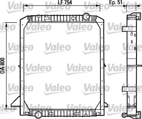 VALEO Aluminium, 800 x 754 x 51 mm, ohne Kühlmittelregler, Kühlrippen gelötet Kühler, Motorkühlung 730964 kaufen