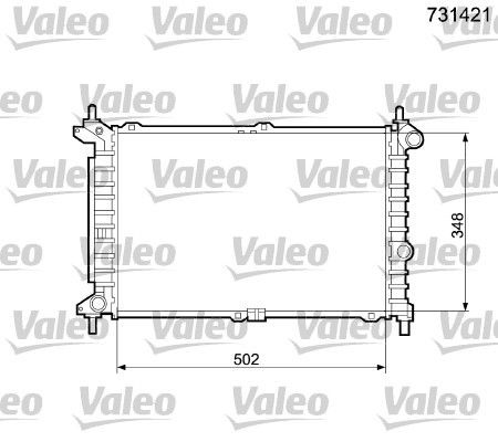 VALEO Aluminium, 502 x 348 x 42 mm, Brazed cooling fins Radiator 731421 buy
