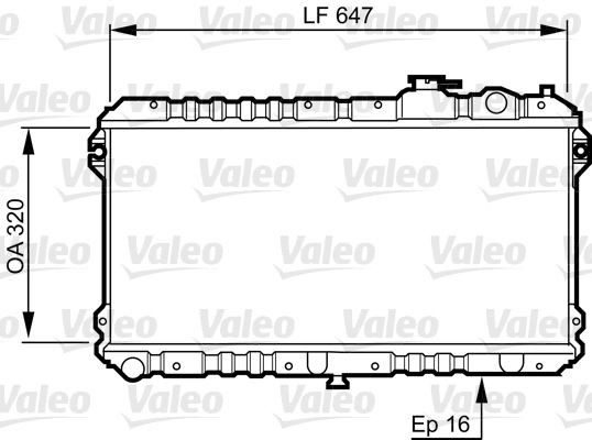 VALEO 731437 Engine radiator Aluminium, 320 x 625 x 16 mm, without coolant regulator, Brazed cooling fins