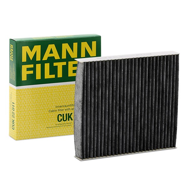 CUK 22 011 MANN-FILTER Pollen filter DACIA Activated Carbon Filter, 216 mm x 200 mm x 35 mm