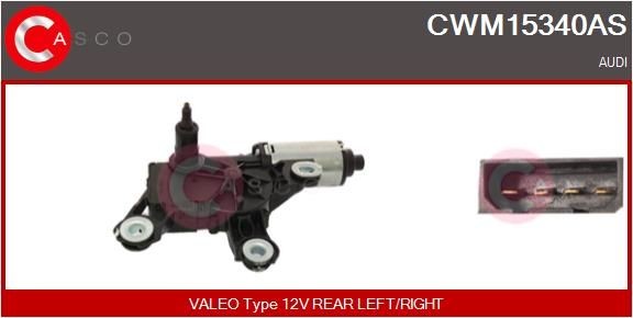 CASCO CWM15340AS Wiper motor 12V, Rear, for left-hand/right-hand drive vehicles