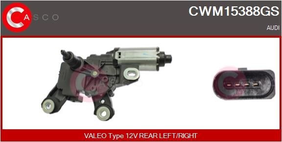 CASCO CWM15388GS Wiper motor 12V, Rear, for left-hand/right-hand drive vehicles