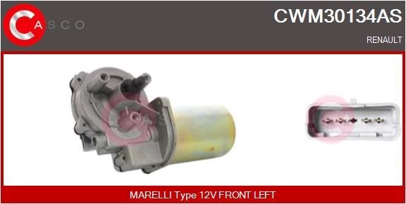 CASCO CWM30134AS Wiper motor 12V, Front, for left-hand drive vehicles
