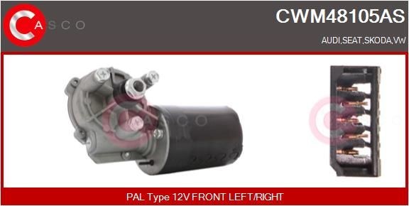 CASCO CWM48105AS Wiper motor 12V, Front, for left-hand/right-hand drive vehicles