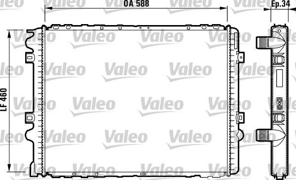 VALEO 732569 Engine radiator Aluminium, 588 x 460 x 34 mm, Brazed cooling fins